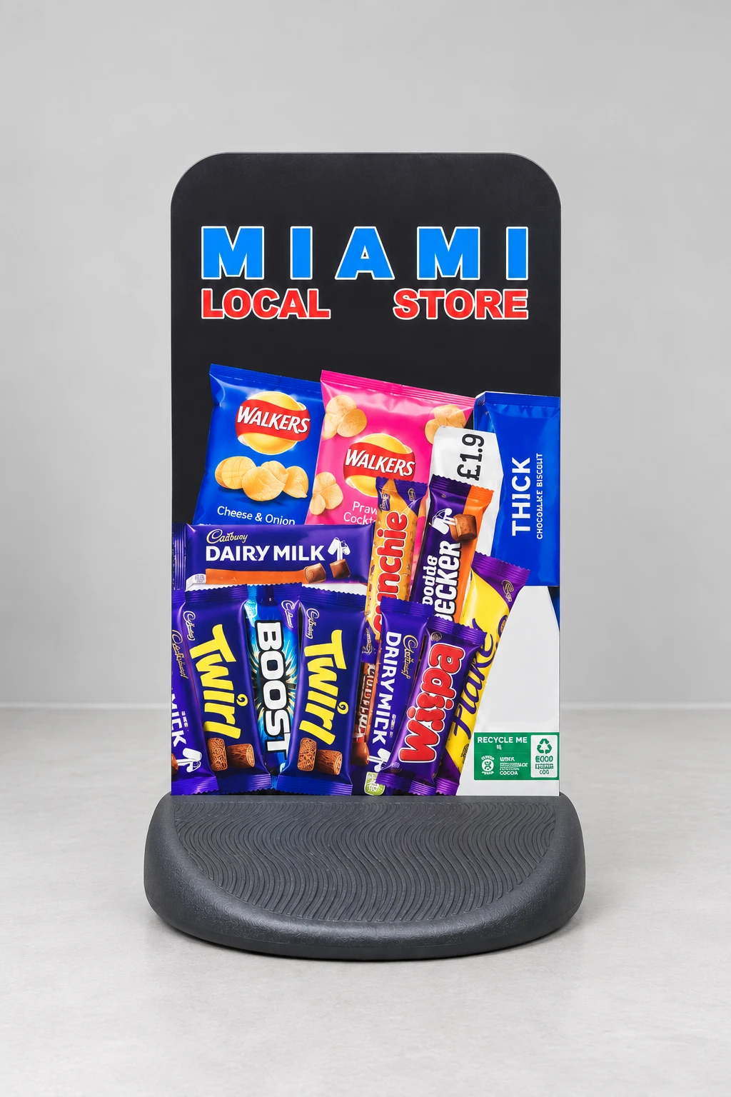 Pavement Sign C with a full-colour printed panel and heavy-duty black PVC base